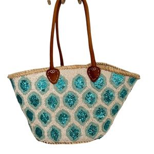 Asha Brand New Sequin Straw Bag!